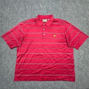 Augusta National Golf Shop Polo Shirt XL Red Striped Masters Logo Pima Cotton